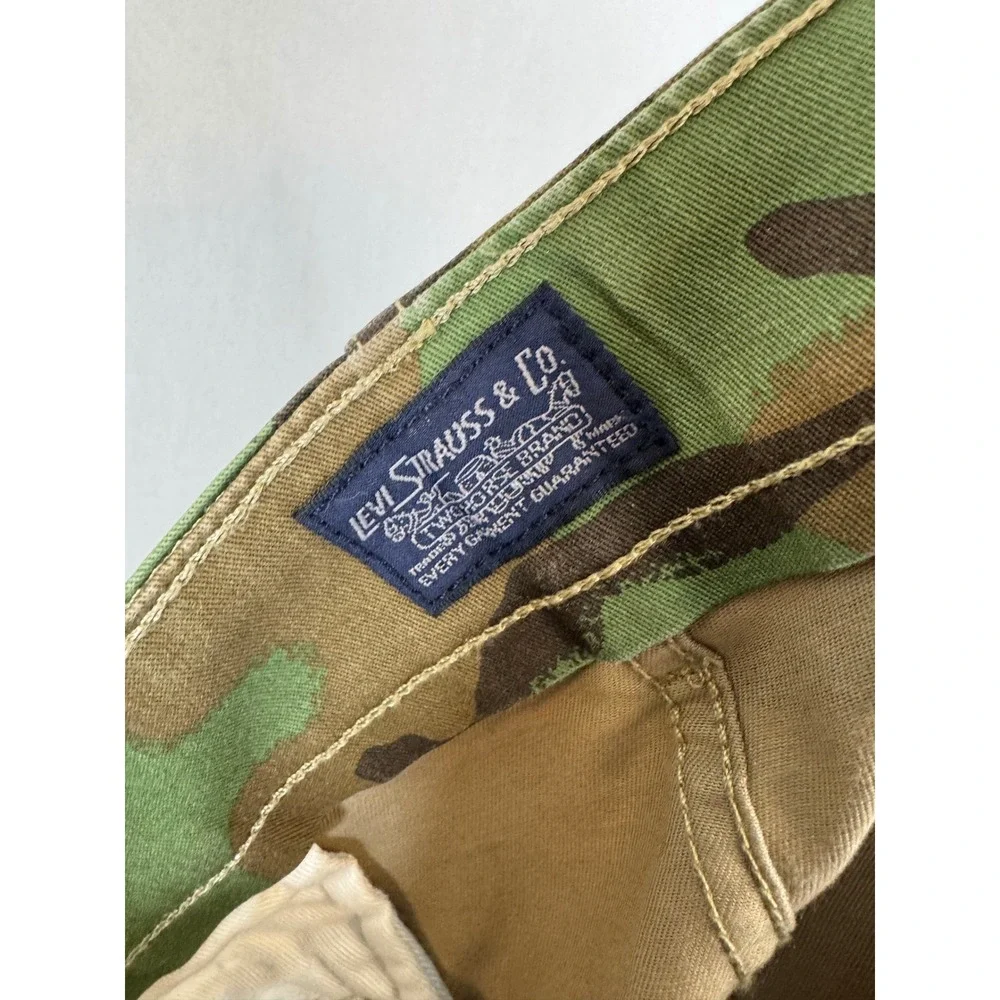 Levis Mens Camo Cargo Shorts Green Woodland‎ Camouflage with Belt W44 PC9-23243